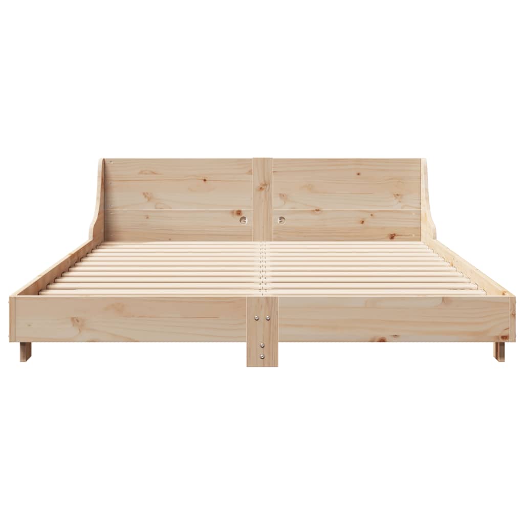 Bed Frame without Mattress 140x200 cm Solid Wood Pine